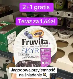 Biedronka Jogurt typu islandzkiego Skyr dwuwarstwowy Fruvita jagodzianka oferta
