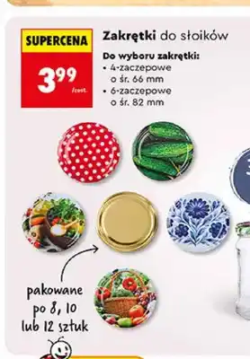 Biedronka Zakrętki do słoików 4-zaczepowe śr. 66 mm oferta