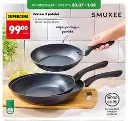 Biedronka Zestaw 3 patelni Smukee oferta