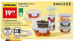 Biedronka Pojemniki szklane na żywność Smukee 2-pak 300 ml i 750 ml oferta