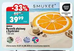Biedronka Ręcznik plażowy z frędzlami Smukee oferta
