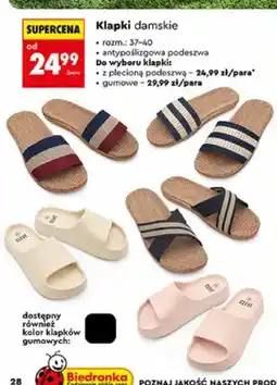 Biedronka Klapki damskie z plecioną podeszwą Clevé oferta