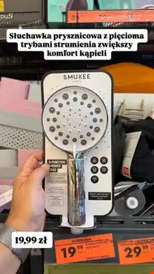 Biedronka 5-funkcyjna słuchawka prysznicowa Smukee Home oferta