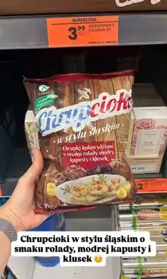 Biedronka Chrupki kukurydziane Chrupcioki w stylu śląskim o smaku rolady, modrej kapusty i klusek oferta