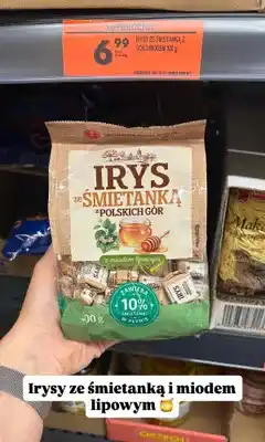 Biedronka Irysy ze śmietanką i miodem lipowym Jutrzenka Dobre Miasto oferta