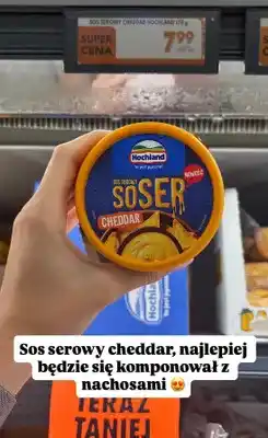 Biedronka Sos serowy Hochland SoSer Cheddar Nowość oferta