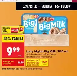 Biedronka Lody Algida Big Milk śmietankowo-waniliowe oferta