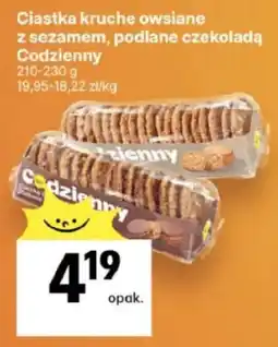 Delikatesy Centrum Ciastka kruche owsiane z sezamem, podlane czekoladą Codzienny oferta