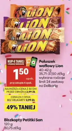 Delikatesy Centrum Paluszek waflowy Lion oferta