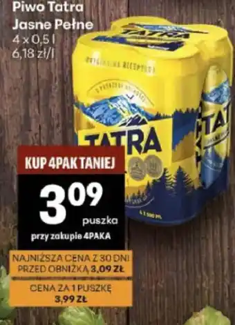 Delikatesy Centrum Piwo Tatra Jasne Pełne oferta