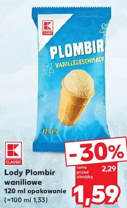 Kaufland K-Classic Lody Plombir waniliowe oferta