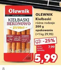 Kaufland Kiełbaski bekonowo-serowe Olewnik oferta