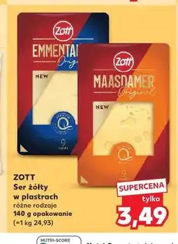 Kaufland Ser żółty w plastrach Zott Emmental Original oferta