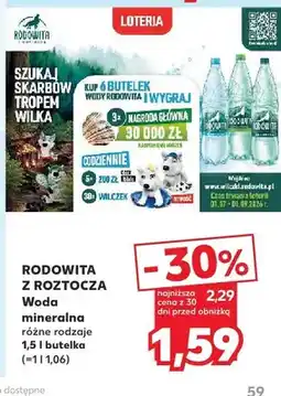 Kaufland Woda mineralna Rodowita z Roztocza oferta