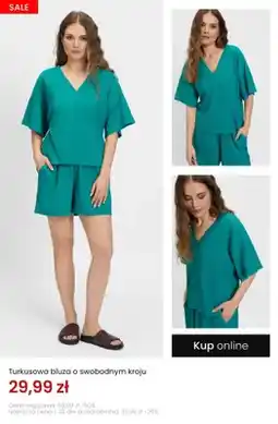 Top Secret Bluza turkusowa o swobodnym kroju oferta