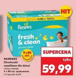 Kaufland Chusteczki nawilżane dla dzieci Pampers Fresh & Clean 9-pak oferta