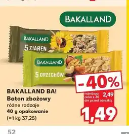 Kaufland Baton zbożowy Bakalland Ba! 5 ziaren oferta