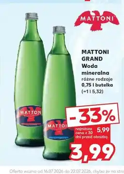 Kaufland Woda mineralna Mattoni Grand oferta