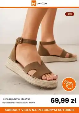 Born2be Sandały Vices na plecionym koturnie oferta
