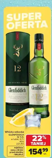 Carrefour Whisky szkocka GLENFIDDICH 12 Y.O. w tubie oferta