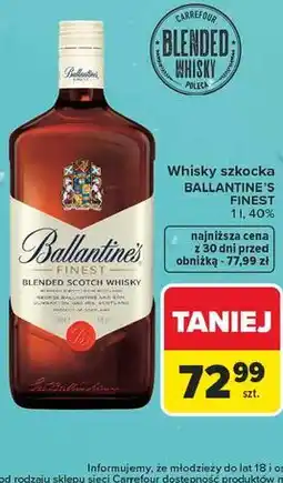 Carrefour Whisky szkocka BALLANTINE'S FINEST oferta