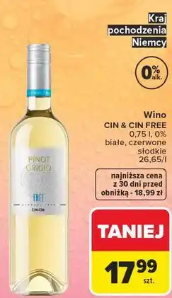 Carrefour Wino bezalkoholowe Cin & Cin Free oferta