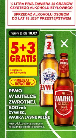 Biedronka Piwo w butelce zwrotnej Żywiec, Warka Jasne Pełne oferta