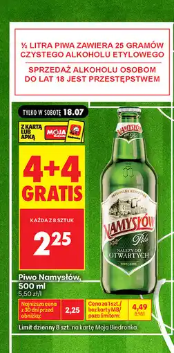 Biedronka Piwo Namysłów Pils oferta