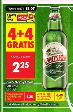 Biedronka Piwo jasne Namysłów Pils oferta
