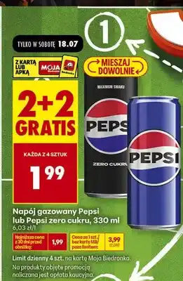 Biedronka Napój gazowany Pepsi zero cukru oferta