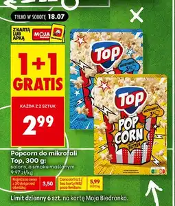 Biedronka Popcorn do mikrofali Top solony oferta