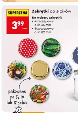 Biedronka Zakrętki do słoików 6-zaczepowe śr. 82 mm oferta