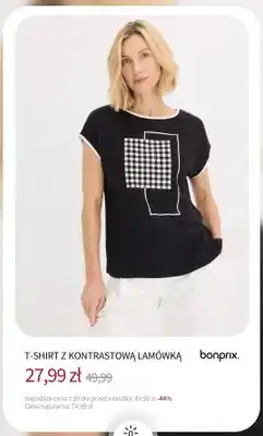 T-shirt z kontrastową lamówką Bonprix