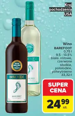 Carrefour Wino BAREFOOT oferta