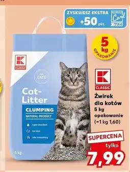 Kaufland Żwirek dla kotów K-Classic Clumping oferta