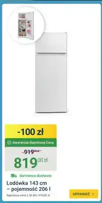 ERLI Lodówka 143 cm pojemność oferta
