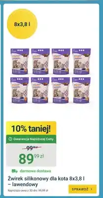 ERLI Żwirek silikonowy dla kota Compact 8-pak 3,8 l - lawendowy oferta