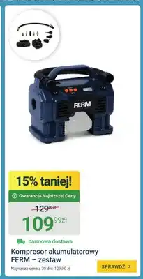ERLI Zestaw kompresor akumulatorowy FERM oferta