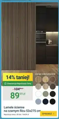 ERLI Lamele ścienne na czarnym filcu 53x275 cm oferta