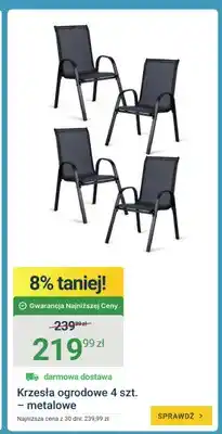 ERLI Krzesła ogrodowe metalowe 4-pak oferta