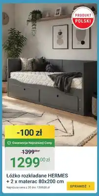 ERLI Łóżko rozkładane HERMES + 2 x materac 80x200 cm oferta