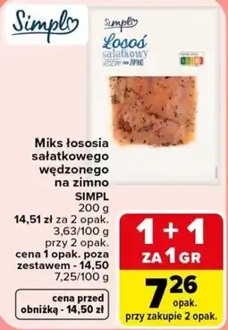 Carrefour Miks łososia sałatkowego wędzonego na zimno SIMPL oferta