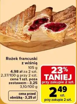 Carrefour Rożek francuski z wiśnią oferta