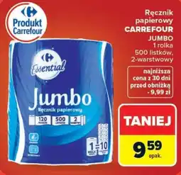 Carrefour Ręcznik papierowy Essential Jumbo oferta