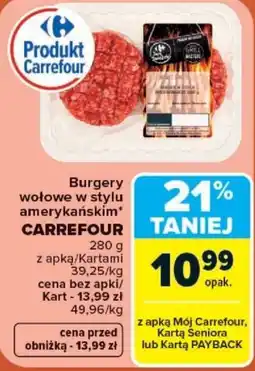 Carrefour Burgery wołowe w stylu amerykańskim* CARREFOUR oferta