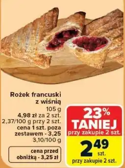 Carrefour Rożek francuski z wiśnią oferta