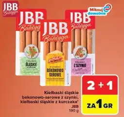 Carrefour Kielbaski śląskie Bekonowo-serowe z szynki, kielbaski śląskie z kurczaka JBB oferta