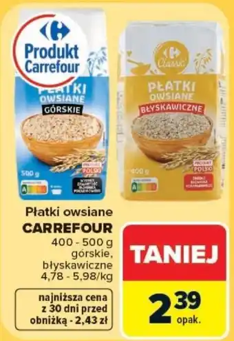 Carrefour Płatki owsiane CARREFOUR oferta