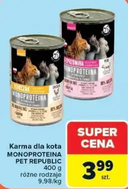 Carrefour Karma dla kota MONOPROTEINA PET REPUBLIC oferta