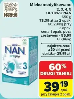 Carrefour Mleko modyfikowane OPTIPRO NAN oferta